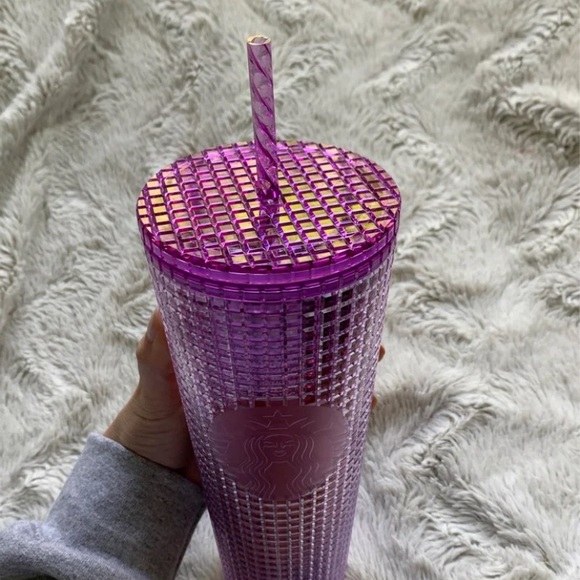 starbucks burgundy grid tumbler